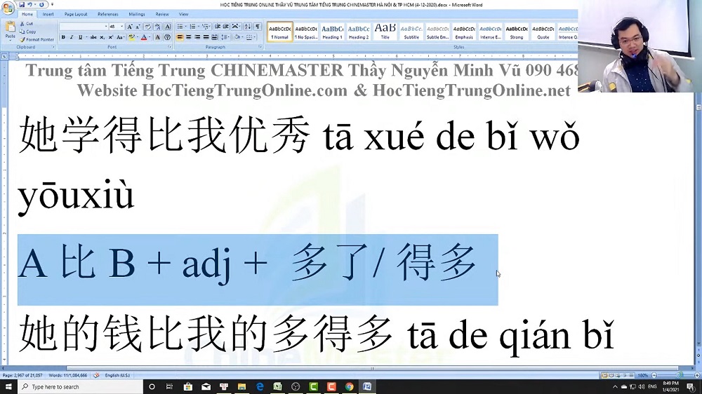 Lớp thi thử HSK online uy tín Đọc hiểu tiếng Trung Bài 9