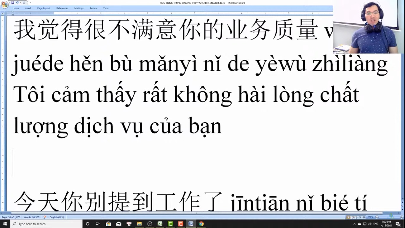 Luyện dịch tiếng Trung HSK 7 online bài tập 8