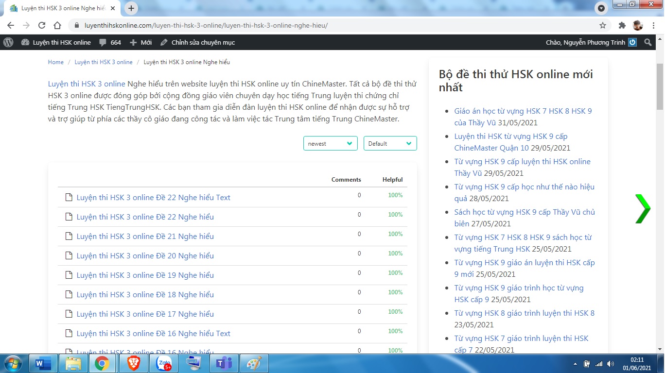 Giáo án luyện dịch HSK 9 cấp mới nhất của Thầy Vũ